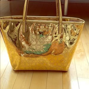 KateSpade metallic gold tote